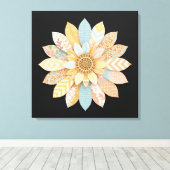 Colorful Mandala Wall Art | Vibrant Boho Spiritual キャンバスプリント (インサイチュ (ウッドフロア))