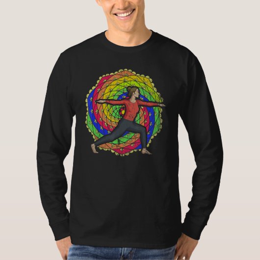 Colorful Mandala Zen Buddhist Yogi Spiritual Medit Tシャツ (正面)