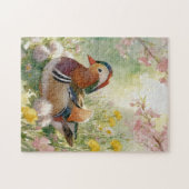 Colorful Mandarin Duck Jigsaw Puzzle ジグソーパズル (横)