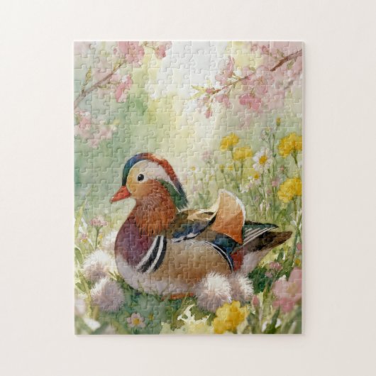 Colorful Mandarin Duck Jigsaw Puzzle ジグソーパズル (縦)