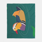 Colorful Mandarin Duck Modern Digital Art フリースブランケット (正面)