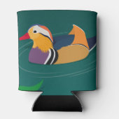 Colorful Mandarin Duck Modern Digital Art 缶クーラー (裏面)
