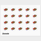 ​Colorful Mandarinfish Die-Cut Decal - Exotic Reef ラウンドシール (シート)