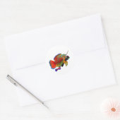 ​Colorful Mandarinfish Die-Cut Decal - Exotic Reef ラウンドシール (封筒)