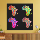 Colorful Map of Africa Stretched Canvas Print キャンバスプリント (インサイチュ (リビング))