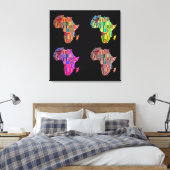Colorful Map of Africa Stretched Canvas Print キャンバスプリント (インサイチュ (寝室))