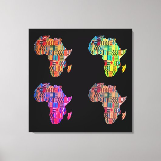 Colorful Map of Africa Stretched Canvas Print キャンバスプリント (正面)