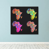 Colorful Map of Africa Stretched Canvas Print キャンバスプリント (インサイチュ (ウッドフロア))
