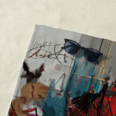 Colorful Maple Leaf City Collage Art ビーチタオル (インサイチュ)