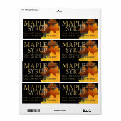 Colorful Maple Leaf Plastic Jug Syrup label ラベル (フルシート)