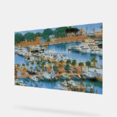 Colorful Marina Wall Art Coastal Harbor Boats アクリルサイン (傾斜)