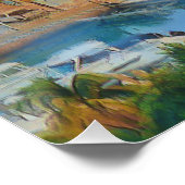 Colorful Marina Wall Art Coastal Harbor Boats ポスター (コーナー)