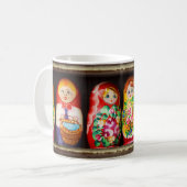Colorful Matryoshka Dolls コーヒーマグカップ (正面左)