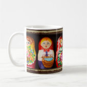 Colorful Matryoshka Dolls コーヒーマグカップ (左)