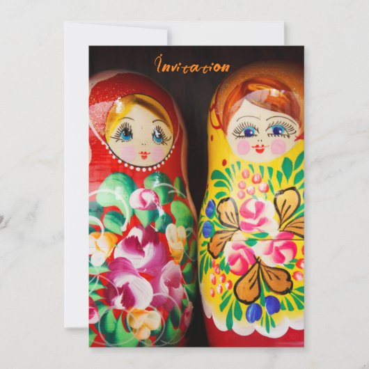Colorful Matryoshka Dolls 招待状 (正面)