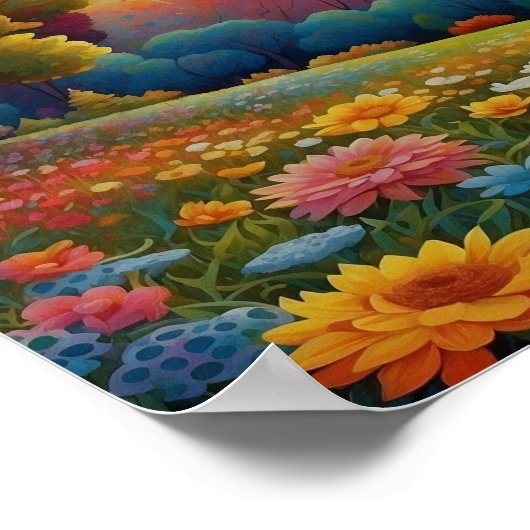 Colorful Meadow Art ポスター (角)