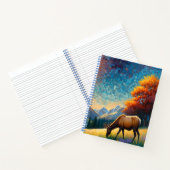 Colorful Meadow Elk with Flowers Art ノートブック (内部)