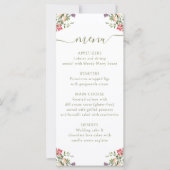 Colorful Meadow Flower Rustic Wedding Menu Card (正面)