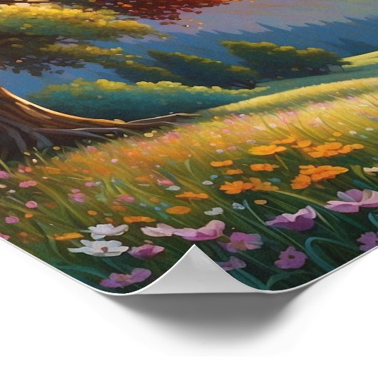 Colorful Meadow Flowers Art ポスター (角)