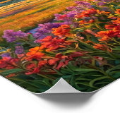 Colorful Meadow Flowers Camping Tent Art ポスター (角)