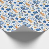 Colorful Menorah Candles David Star Hanukkah  ラッピングペーパー (角)