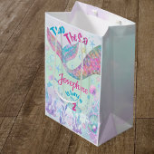Colorful Mermaid second birthday ミディアムペーパーバッグ