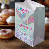 Colorful Mermaid second birthday ミディアムペーパーバッグ