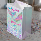 Colorful Mermaid second birthday ミディアムペーパーバッグ