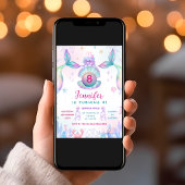 Colorful Mermaid Tail Birthday Invitation 招待状