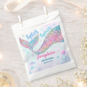 Colorful Mermaid watercolor birthday フェイバーバッグ (クリップ留めされた状態)