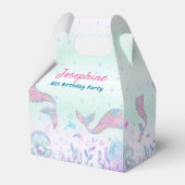 Colorful Mermaid watercolor birthday フェイバーボックス (裏面サイド)