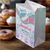 Colorful Mermaid watercolor birthday ミディアムペーパーバッグ