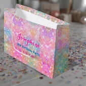 Colorful Mermaid whimsical birthday ラージペーパーバッグ