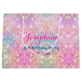 Colorful Mermaid whimsical birthday ラージペーパーバッグ (正面)