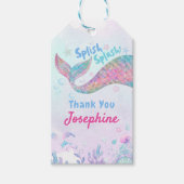Colorful mermaid whimsical birthday custom ギフトタグ (正面)