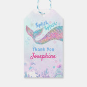 Colorful mermaid whimsical birthday custom ギフトタグ (裏面)