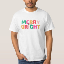 Colorful Merry and Bright Bold Christmas Tシャツ