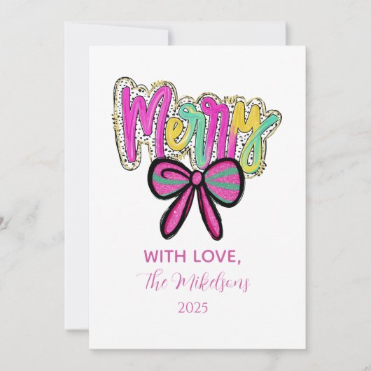 Colorful Merry Bow Christmas シーズンカード (正面)