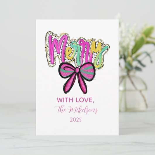 Colorful Merry Bow Christmas シーズンカード (スタンド正面)