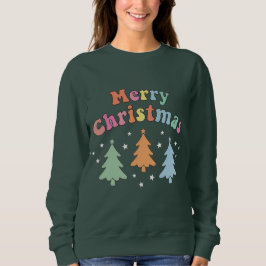 colorful Merry Christmas Tree Sweatshirt スウェットシャツ