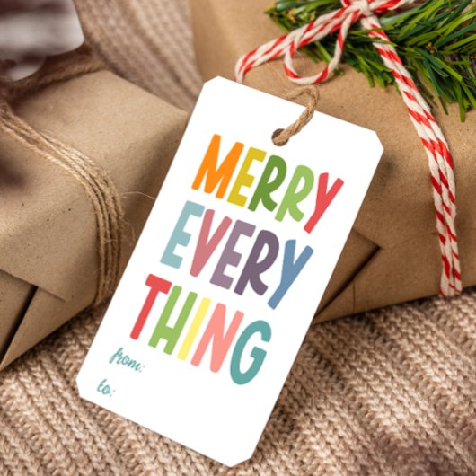 Colorful Merry Everything Inclusive cute ギフトタグ