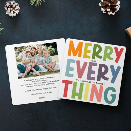Colorful Merry Everything Inclusive Photo message シーズンカード
