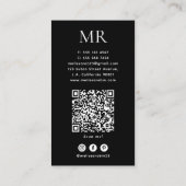 Colorful Metallic Glitter QR Code and Monogram 名刺 (裏面)