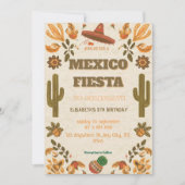 Colorful Mexican Fiesta Birthday Invitation 招待状 (正面)