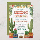 Colorful Mexican Fiesta Birthday  Invitation 招待状 (正面/裏面)