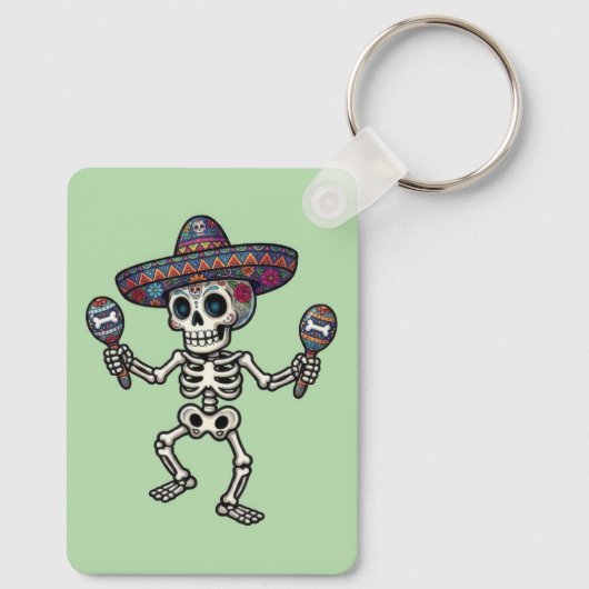 Colorful Mexican Skeleton キーホルダー (裏面)