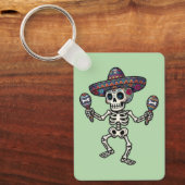 Colorful Mexican Skeleton キーホルダー (正面)
