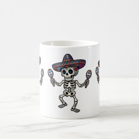 Colorful Mexican Skeleton コーヒーマグカップ (中央)