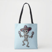 Colorful Mexican Skeleton トートバッグ (正面)