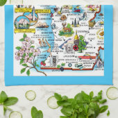 Colorful Michigan Map キッチンタオル (折り畳み)